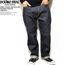 DOUBLE STEAL ONE POINT REGULAR DENIM PANTS -INDIGO- 775-77014画像
