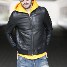 PROJECT SR'ES Ribbed Neck Leather JKT JKT00646画像