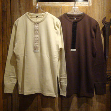 FREEWHEELERS 1920's STYLE UNDERWEAR &ldquo;HENLEY NECK LONG SLEEVE SHIRTS&rdquo; 1715004画像