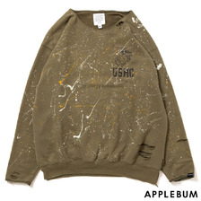 APPLEBUM &times; PLAY USMC "SPLASH" Crew OLIVE画像