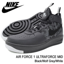 NIKE AIR FORCE 1 ULTRAFORCE MID Black/Wolf Grey/White 864014-004画像