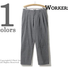 Workers Officer Trousers, 2-Tack Straight, Black Chambray画像