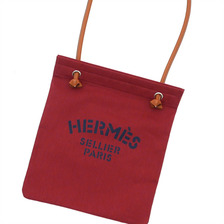 HERMES ALINE TOILE CHEVRON ROUGExGOLD画像
