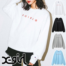X-girl &times; Russell INTERVAL LOGO CREW SWEAT TOP 5175207画像