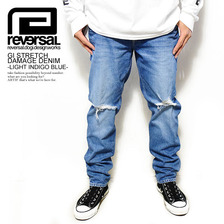 reversal GI STRETCH DAMAGE DENIM -LIGHT INDIGO BLUE- RV17AW007画像