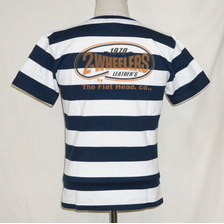 THE FLAT HEAD F-BTV-004 ボーダーVネックTシャツ画像