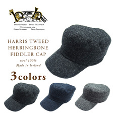 Hanna Hats HARRIS TWEED HERRINGBONE FIDDLER CAP画像