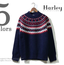 Harley of Scotland 雪柄 セーター モックネック スノーパターン M3589-7画像