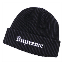 Supreme 2-Tone Rib Beanie BLACK画像