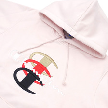 Supreme Champion Stacked C Hooded Sweatshirt LIGHT PINK画像