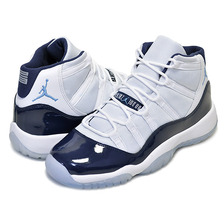 NIKE AIR JORDAN 11 RETRO BG "WIN LIKE '82" white/university blue 378038-123画像