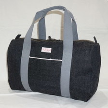 THE FLAT HEAD F-BA-301S BOSTON BAG S BLACK DENIM画像