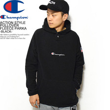 Champion ACTION STYLE PULLOVER FLEECE PARKA -BLACK- C3-L612画像