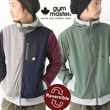 gym master リバーシブルボーダーxナイロンフードジャケット G857350画像
