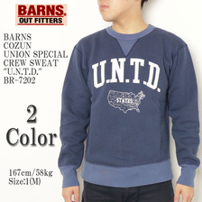 BARNS COZUN UNION SPECIAL CREW SWEAT "U.N.T.D." BR-7202画像
