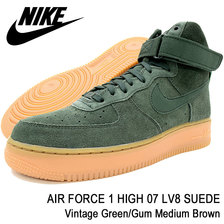 NIKE AIR FORCE 1 HIGH 07 LV8 SUEDE Vintage Green/Gum Medium Brown AA1118-300画像
