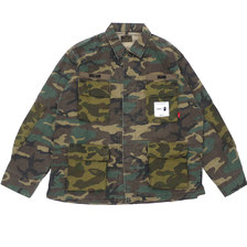 WTAPS &times; A BATHING APE JUNGLE L/S SHIRT CAMOUFLAGE 172GWAPD-SHM01S画像