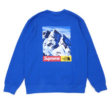 Supreme &times; THE NORTH FACE Mountain Crewneck Sweatshirt ROYAL画像