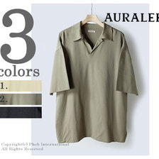 AURALEE HIGH GAUGE PIQUE DOUBLE CLOTH SKIPPER POLO A8SP01HK画像