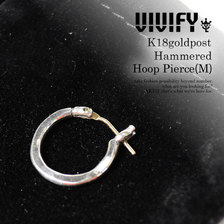 VIVIFY K18goldpost Hammered Hoop Pierce(M) VFP-180画像