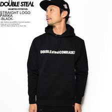 DOUBLE STEAL STRAIGHT LOGO PARKA -BLACK- 976-64097画像