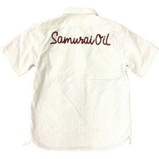 SAMURAI JEANS サムライ二輪車倶楽部 MCWS18-ST ストライプ半袖ワークシャツ画像