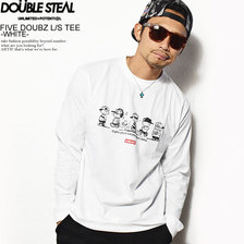 DOUBLE STEAL FIVE DOUBZ L/S TEE -WHITE- 976-14303W画像