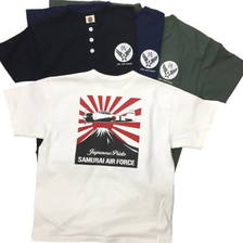 SAMURAI JEANS サムライ飛行機倶楽部 SFT18-101 半袖ヘンリーネックTシャツ画像