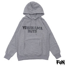 FUN YOKOHAMA BOYS PULLOVER PARKA GREYxBLACK画像