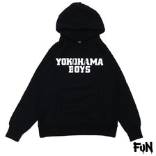 FUN YOKOHAMA BOYS PULLOVER PARKA BLACKxWHITE画像