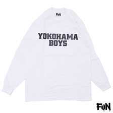 FUN YOKOHAMA BOYS L/S TEE WHITE画像