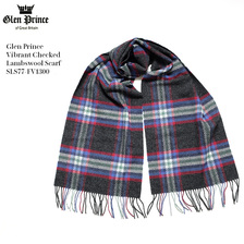 Glen Prince Vibrant Checked Lambswool Scarf SLS77-FV1300画像