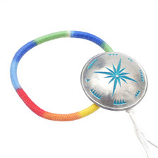 Sieste peau Sunrise コンチョ付きヘアゴム SILVERxBLUE画像