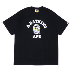 A BATHING APE MULTI CAMO COLLEGE TEE BLACK 1D80-110-033画像