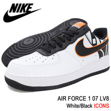 NIKE AIR FORCE 1 07 LV8 White/Black ICONS 823511-104画像