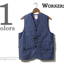 Workers Cruiser Vest, Indigo Calico画像