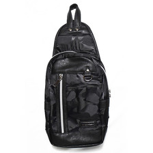 ALPHA INDUSTRIES CAMO JACQARD BODY BAG -BLACK-画像