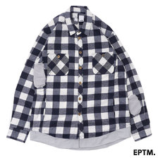 EPTM BUTCHER FLANNEL SHIRT WHITE画像