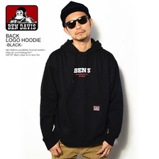 BEN DAVIS BACK LOGO HOODIE -BLACK- C-8380035画像