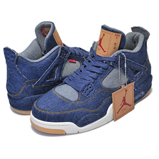NIKE AIR JORDAN 4 RETRO LEVIS NRG denim/denim-sail-game red AO2571-401画像