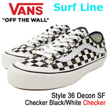 VANS Style 36 Decon SF Checker Black/White Surf Line VN0A3MVL01U画像
