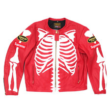 Supreme Vanson Leather Bones Jacket RED&times; VANSON画像