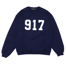 Nine One Seven Varsity Applique Crew Neck Sweatshirt NAVY画像