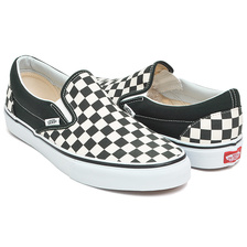 VANS CLASSIC SLIP-ON (CHECKERBOARD) SCARAB / WHITE VN0A38F7QTJ画像
