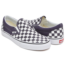 VANS CLASSIC SLIP-ON (CHECKERBOARD) NIGHTSHADE / TRUE WHITE VN0A38F7QTI画像
