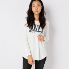 AVIREX T/C WAFFLE STENCIL PRINT V-NECK T-SHIRT 6283075画像