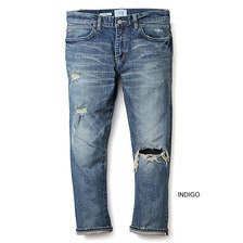 CRIMIE BORN AGAINST GAREGE CRASH STRETCH JAPANESE SELVEDGE DENIM CROPPED JEANS C1H3-CXBA-P1U4画像