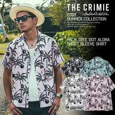 CRIMIE PALM TREE DOT ALOHA SHORT SLEEVE SHIRT C1H3-SH17画像