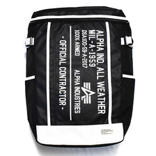 ALPHA INDUSTRIES BOX BACKPACK -BLACK/WHITE- 40057画像