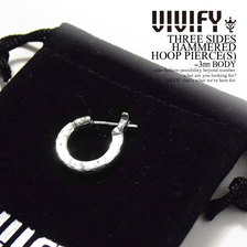 VIVIFY THREESIDES HAMMERED HOOP PIERCE -3mm BODY VFP-143画像